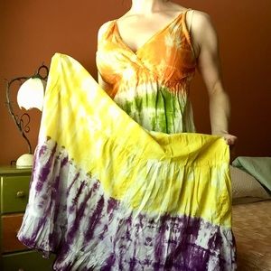 Rainbow Festival Happiness Boho Hippie Chick Dress